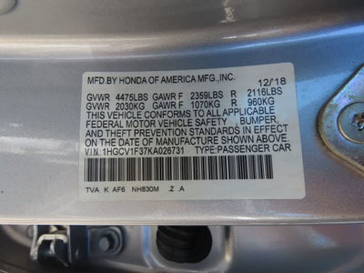 2019 Honda Accord Sedan Sport 1.5T