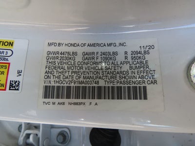 2021 Honda Accord Sedan Touring