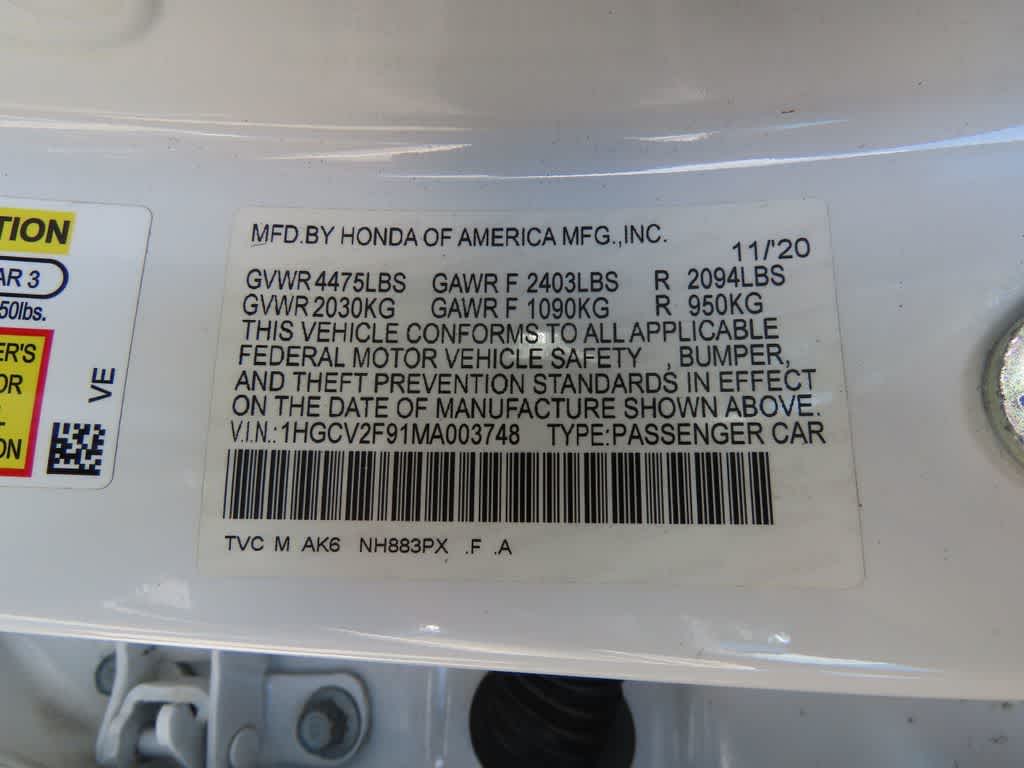 2021 Honda Accord Sedan Touring