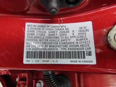 2020 Honda Civic Sedan LX