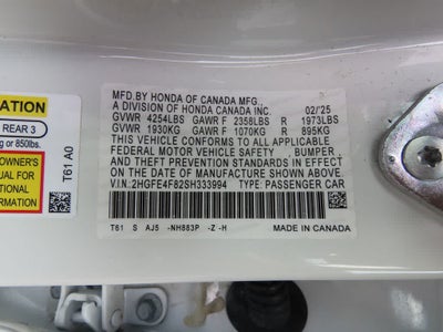 2025 Honda Civic Hybrid Sport Touring