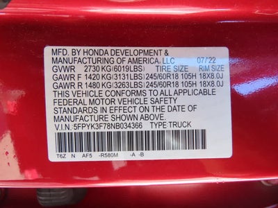 2022 Honda Ridgeline RTL-E