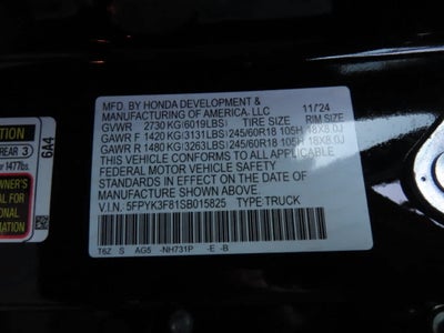 2025 Honda Ridgeline Black Edition