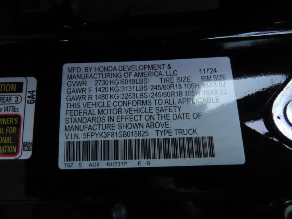 2025 Honda Ridgeline Black Edition