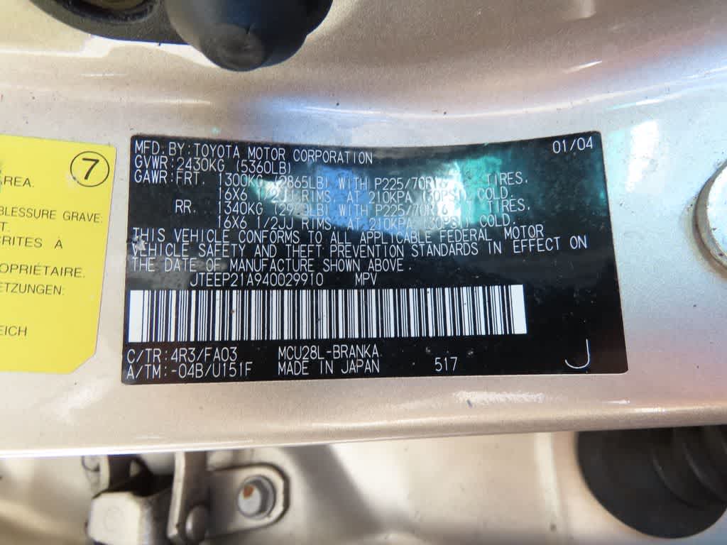 2004 Toyota Highlander 4dr V6 4WD w/3rd Row (Natl)