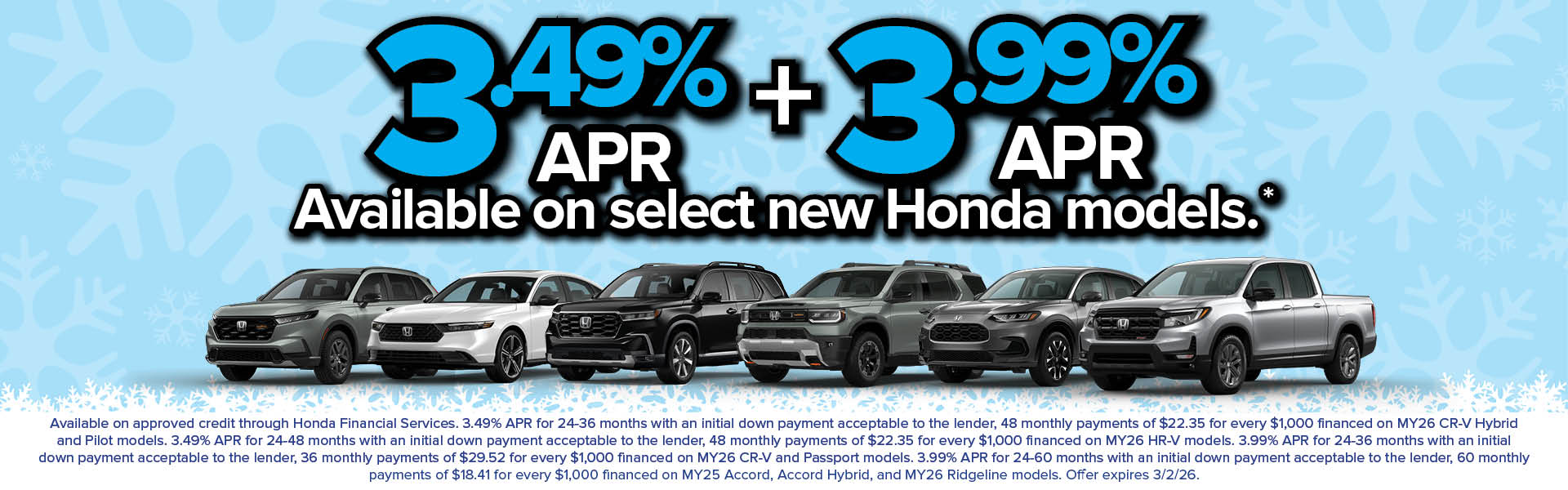 3.49% APR Financing