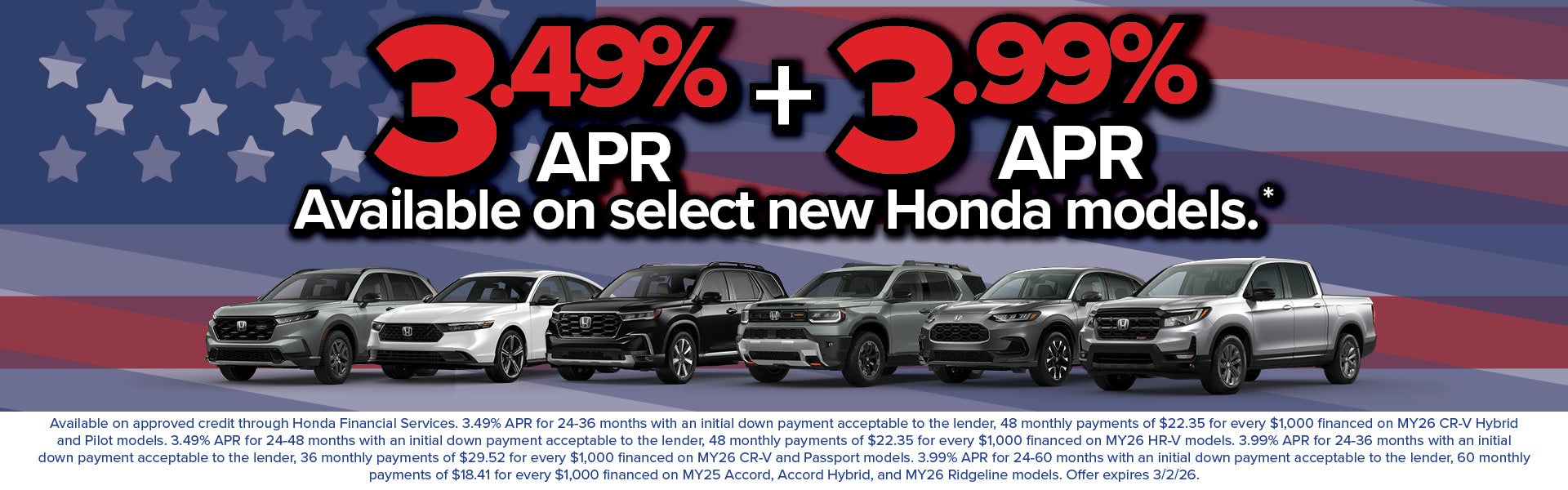 3.49% APR Financing