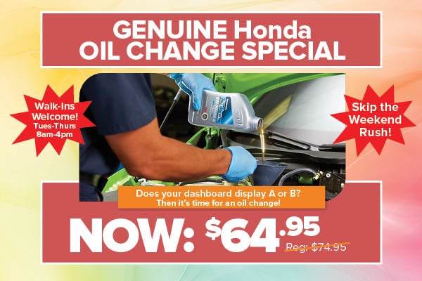 Genuine Honda Oil Change Special