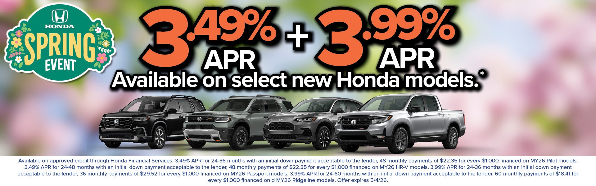 3.49% APR Financing