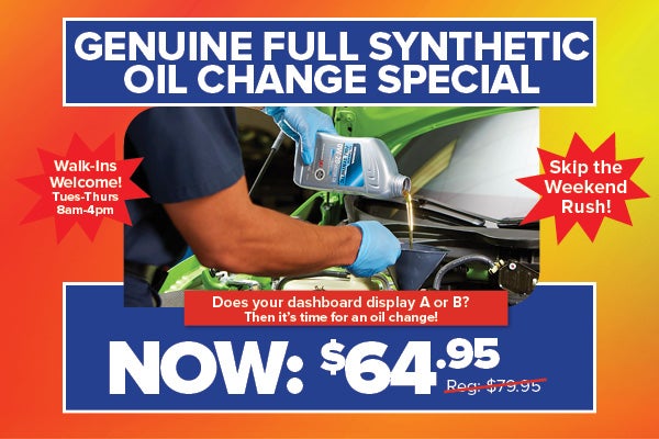 Genuine Full Synthetic Oil Change Special