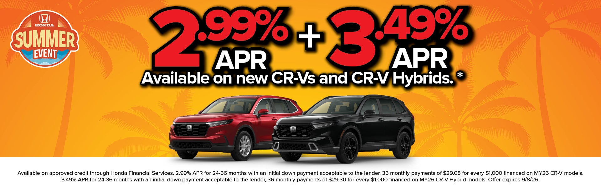 2.9% APR Financing 