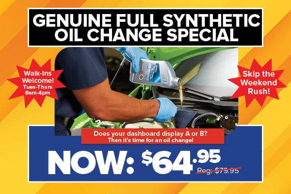 Genuine Full Synthetic Oil Change Special